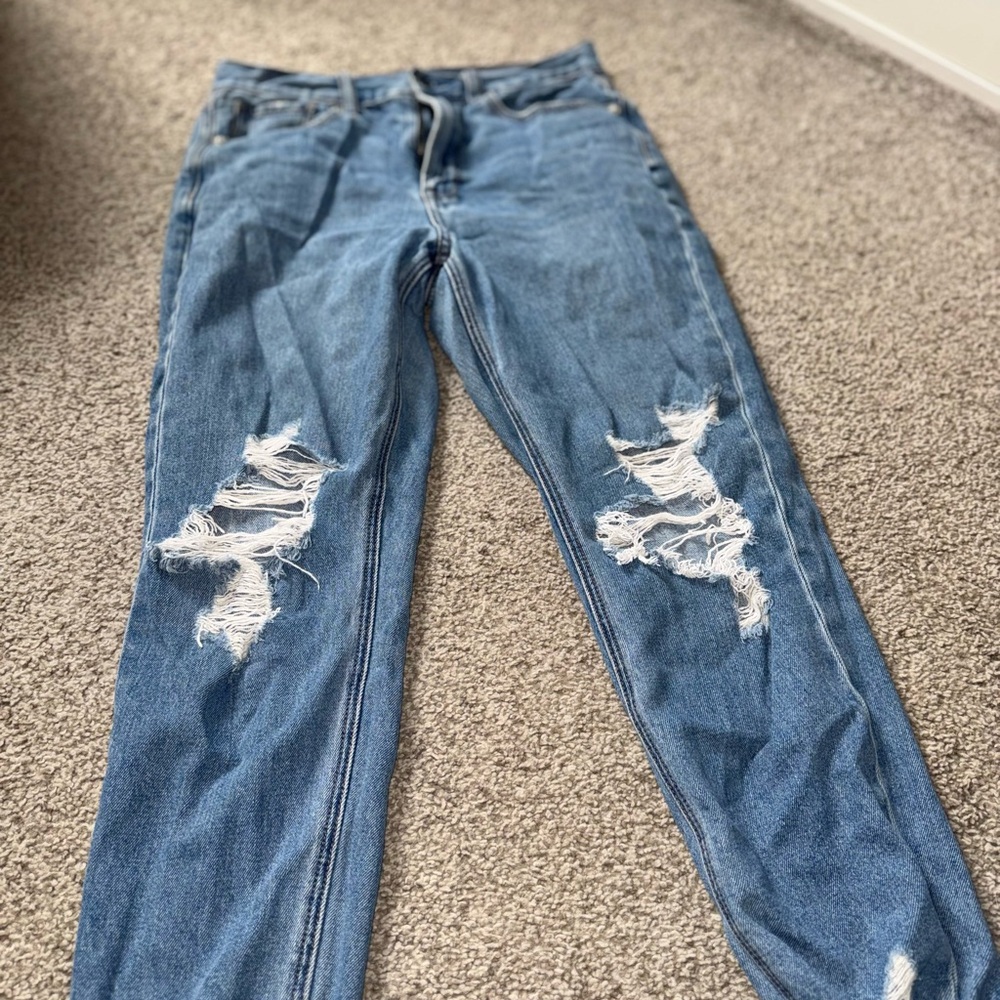 American Eagle Outfitters Distressed Blue Boyfriend Jeans